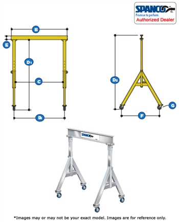 3ALU1512  - Spanco Aluminum Gantry - Adjustable Height