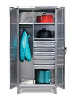 Strong Hold - 56-W-244-4DB-SS - Stainless Steel Uniform Cabinet with Drawers