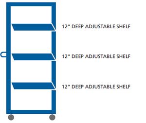 NXF/MTC12-2460 - Lista Nexus Shelf Trolley, Center Justified