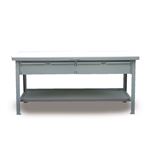 Strong Hold - T6036-2DB-UHMW - Industrial Shop Table with 2 Drawers