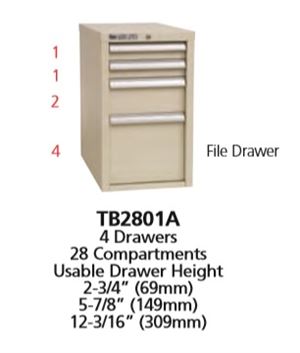 TB2801A - Vidmar Desk Height Technical Bench Cabinet