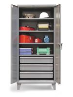 Strong Hold - 36-244-3DB - Industrial Cabinet with 3 Lower Drawers