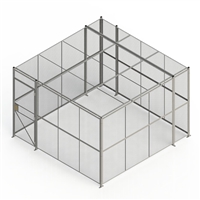 DK12124C - WireCrafters - 4-sided cage, 12' w/ Hinge Door and Ceiling, Woven Wire