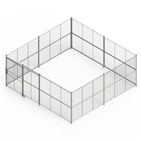 DK20204RW - WireCrafters - 4-sided cage, 20' w/ Slide Door and Ceiling, Welded Wire