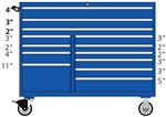 TSDW09C06-1303FL-M Lista 900 double bank mobile toolbox